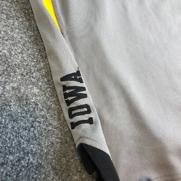 Nike Iowa Hawkeyes Shirt Mens Medium Gray Long Sleeve Y2K Vintage Elbow Patches - Picture 8 of 12